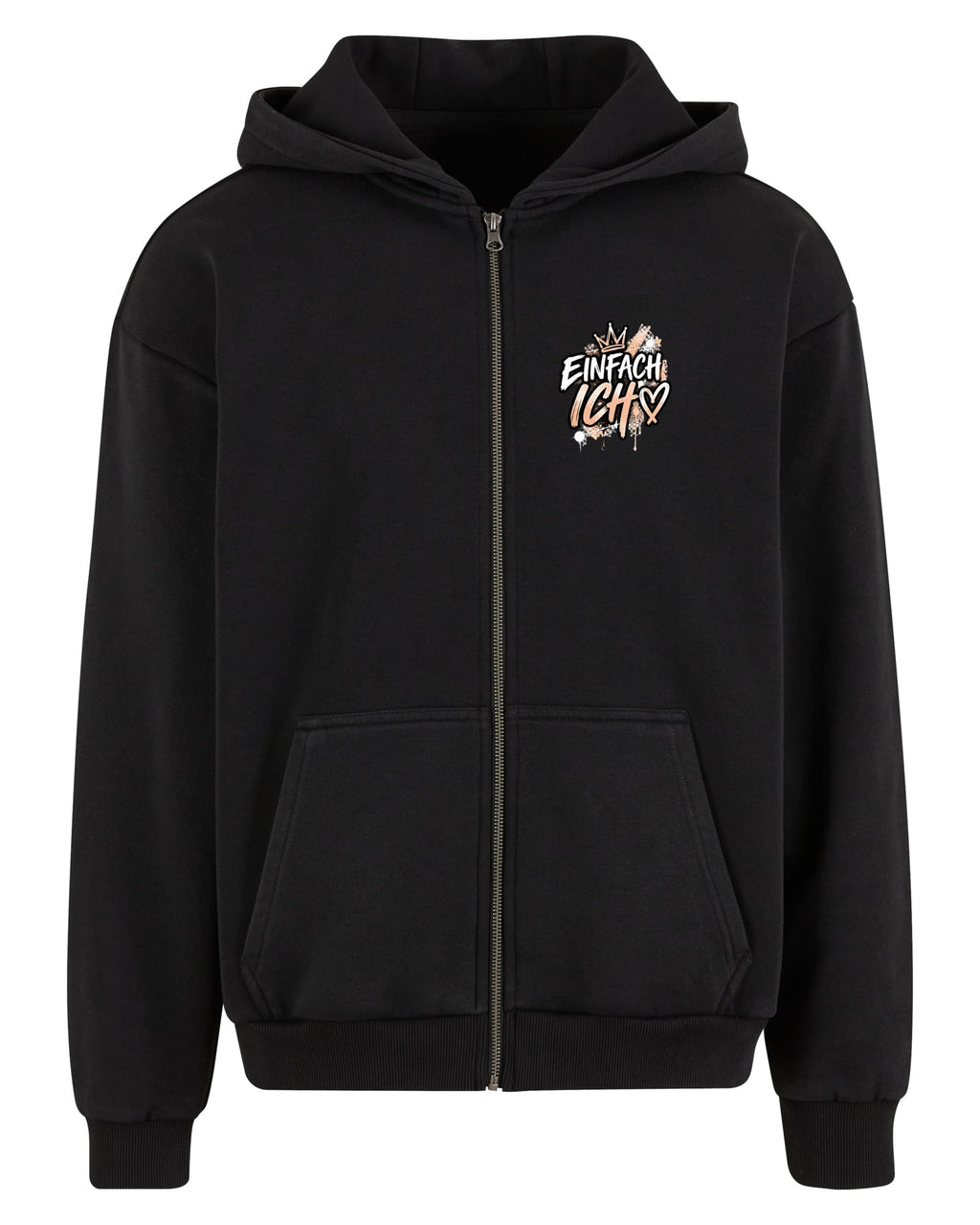 Vintage Heavy Zip Hoodie – black