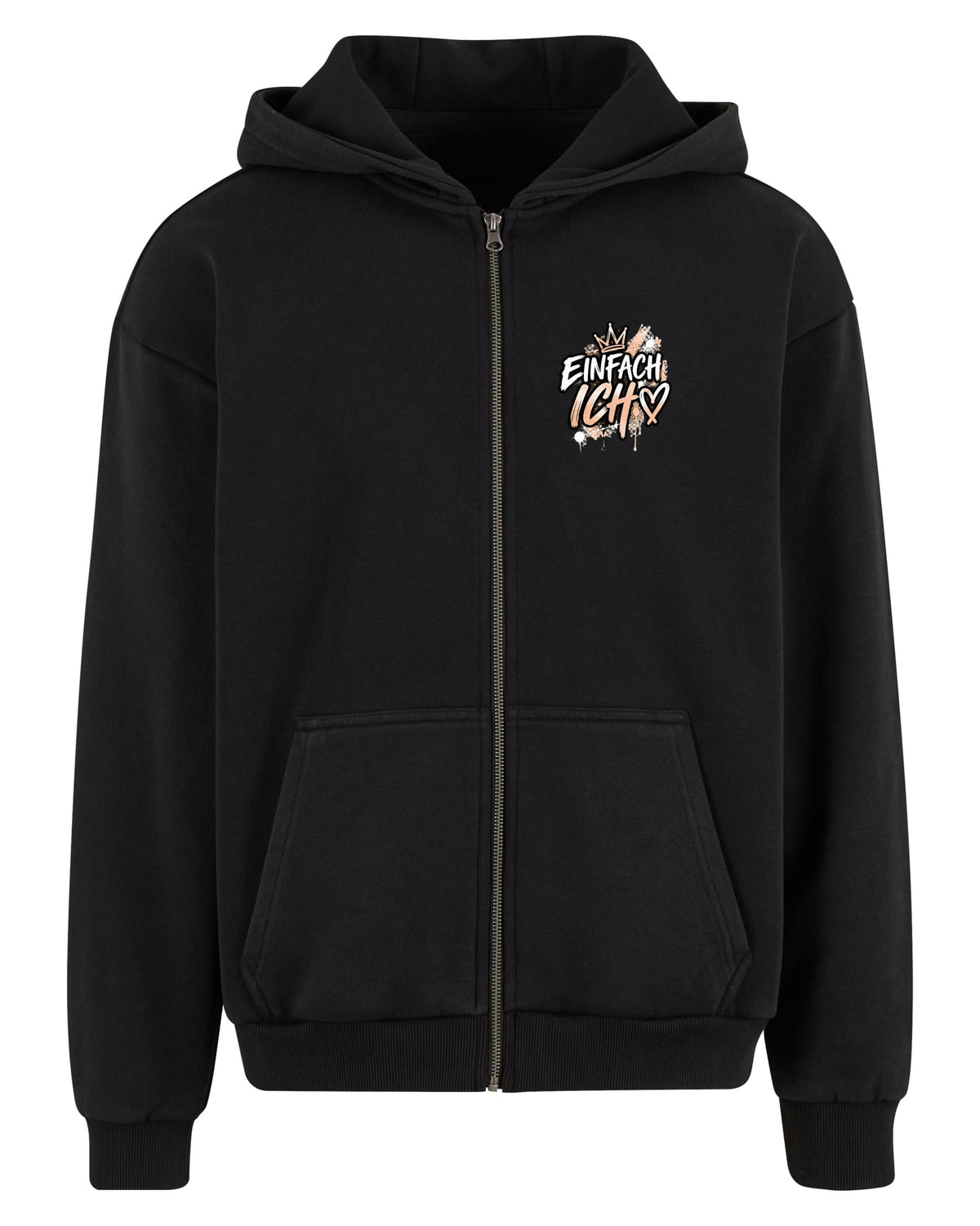 Vintage Heavy Zip Hoodie – black